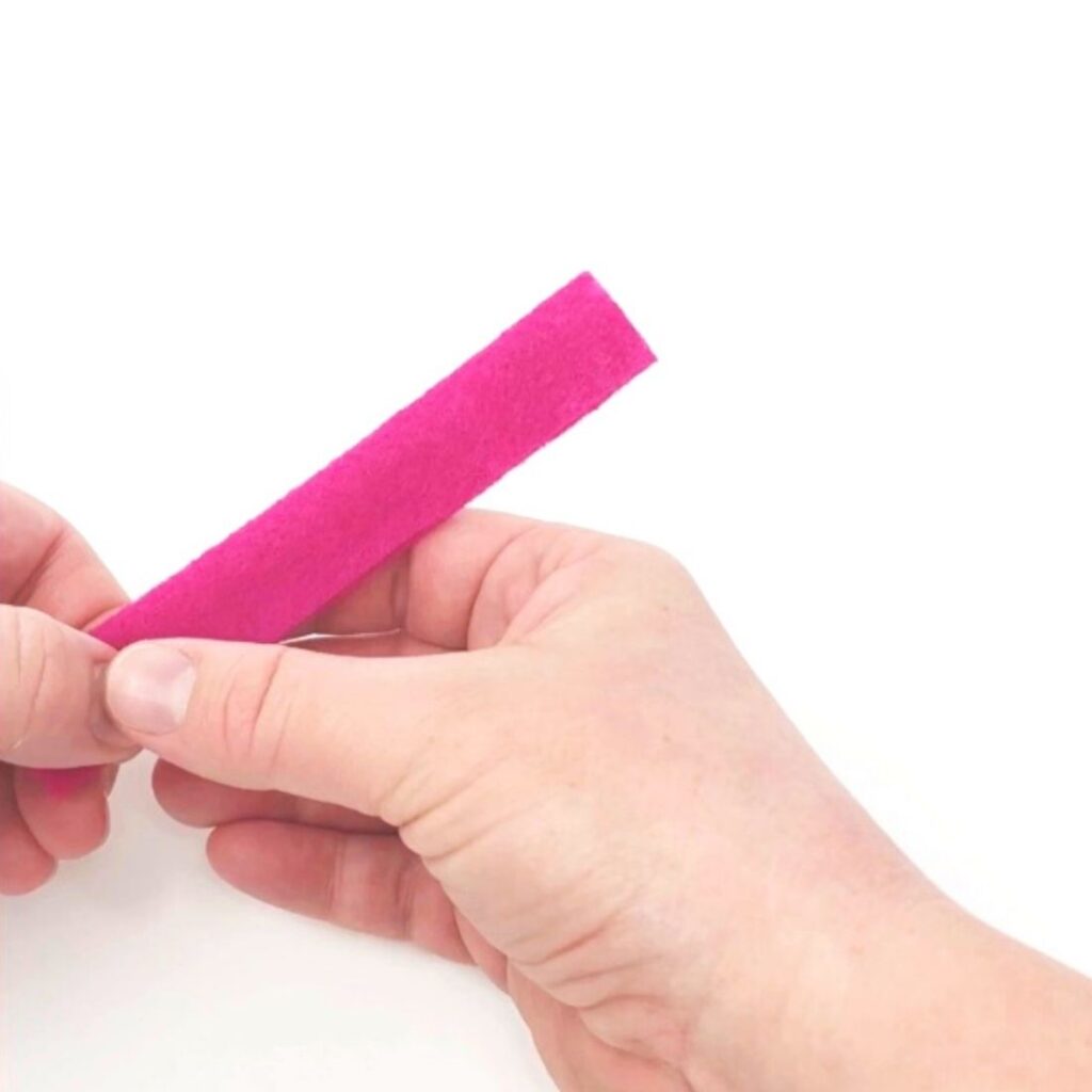 fold strip of pink felt lengthwise